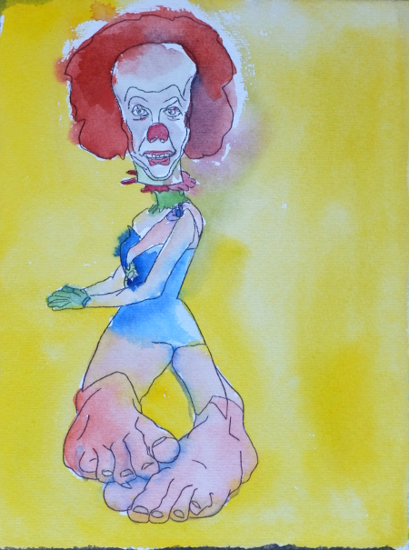 Clown mit großen Füßen