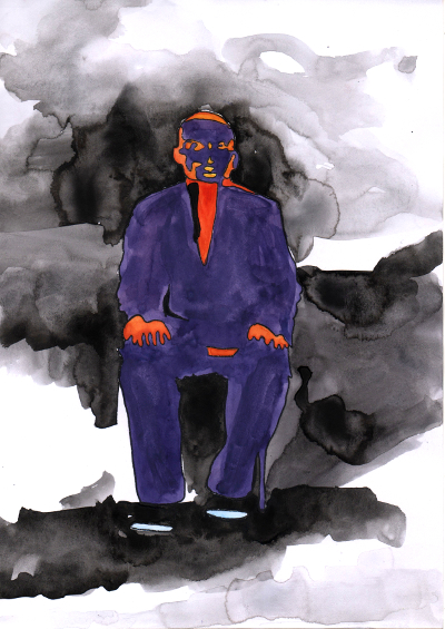 sitzender Mann