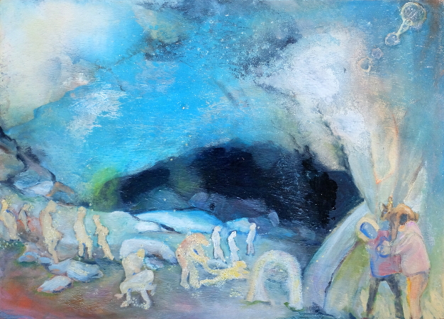 Figuren vor der Eishöhle