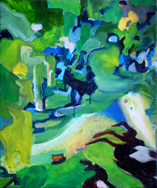 abstrakte Wald- und Wiesenlandschaft