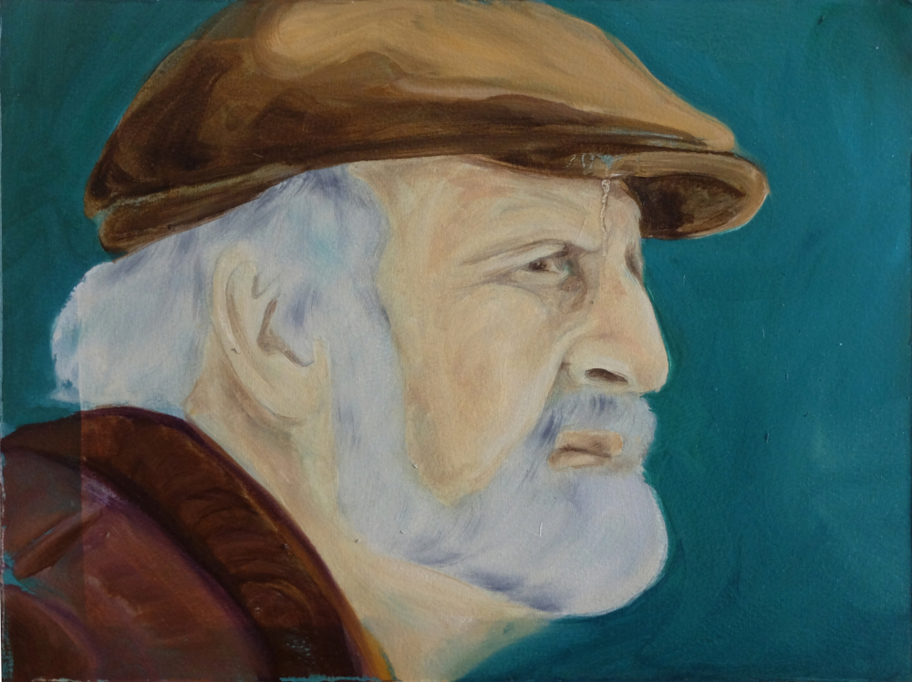 Portrait eines alten Mannes im Profil