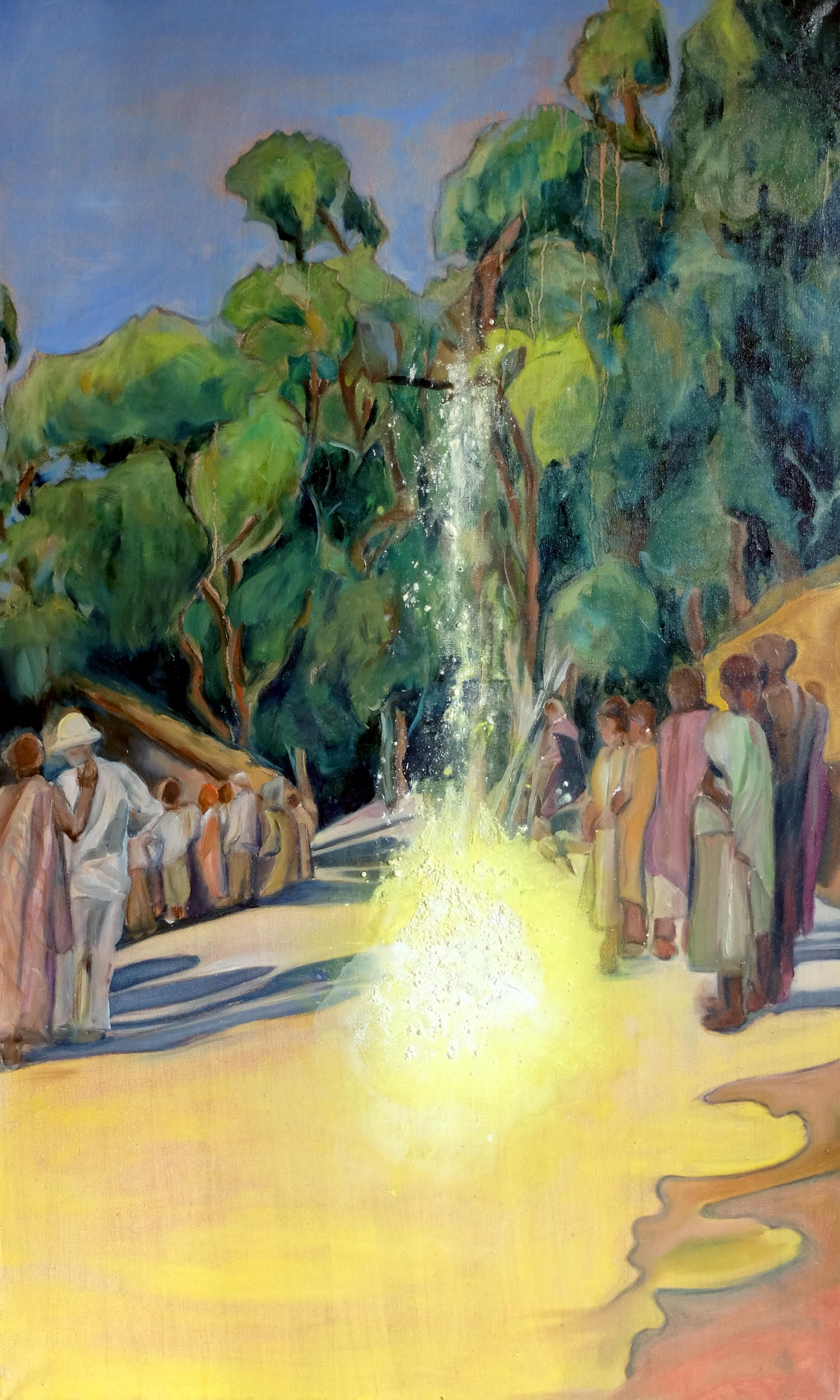 Dorfplatz in Afrika zur Zeit des deutschen Kolonialismus