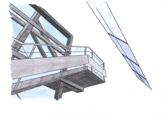 Ausschnitt Fassade mit Treppe