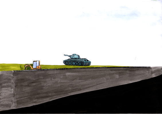 Bagger und Panzer