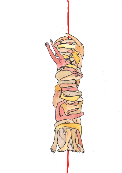 Arme und Beine als Turm